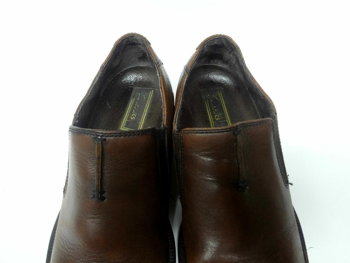 Clarks Men\'s 9 Classic Leather Loafers Dress Shoes Comfort Slip On Brown Clarks Collection Mens Slip On Brown Loafer Dress Shoes  main image 2