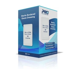 PMP Sterile Bordered Gauze Wound Dressing 2 x 3.5 (60 Dressings 2x30)