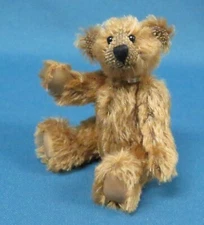 World of Miniature Bears 4.5" Brown Mohair Fully Jointed Teddy Bear