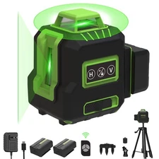 INSPIRITECH Green Cross Line Laser Level with Tripod for Picture hanging