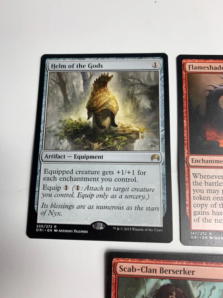 MTG Cards Flameshadow Conjuring Scab Clan Berserker Helm of the Gods Origins - Image 3 of 4