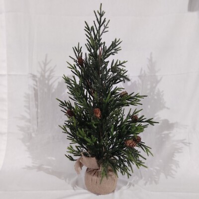 24'' Small Artificial Pre-shaped Pine Christmas Tree With Burlap Base