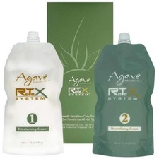 BEAUTY SALON AGAVE HEALING OIL RETEX PERMANENT STRAIGHTENER KIT SYSTEM 1 2