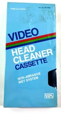 Realistic Video Head Cleaner VHS Cassette Non Abrasive Wet System 44-1185 Sealed