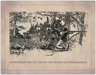 CONFEDERATE BATTLE LINE IN THE WOODS AT CHICKAMAUGA 11x14  CIVIL WAR RP
