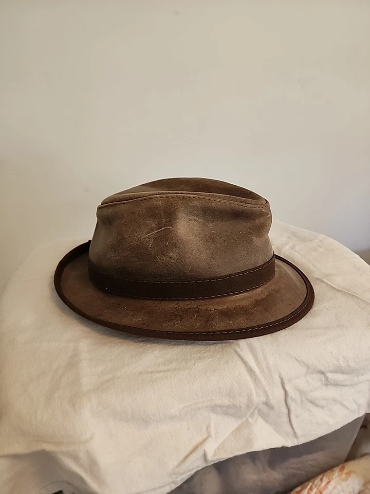 American Hat Makers couro médio Trilby Fedora - Imagem 3 de 4