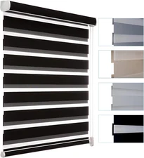 Zebra Blinds for Window Dual Roller Shades with Valance Cover Day&Night Curtains