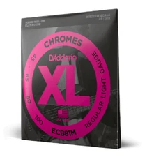 D'Addario ECB81M Chromes Flat Wound Medium Scale Bass Guitar Strings Light 