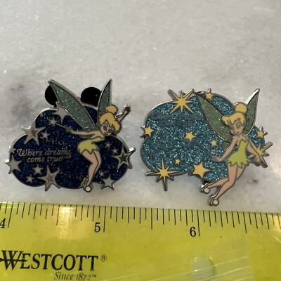 Disney Pins-Tinkerbell Exclusive Pixie Dust Pins-Set of 2-Where Dreams Come True