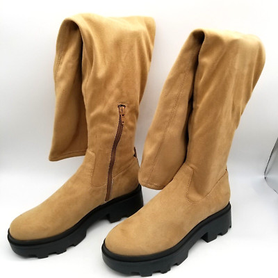 Open Edit Womens Tan  Evie Over The  Knee  Boots  6 M