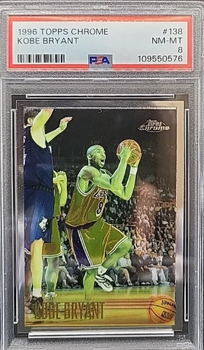 1996 Topps Chrome #138 Kobe Bryant Rookie RC PSA 8 NM-MT!!!