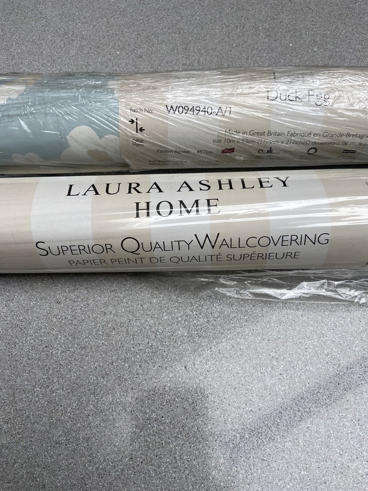 Laura Ashley Lori Duck Egg Wallpaper eBay