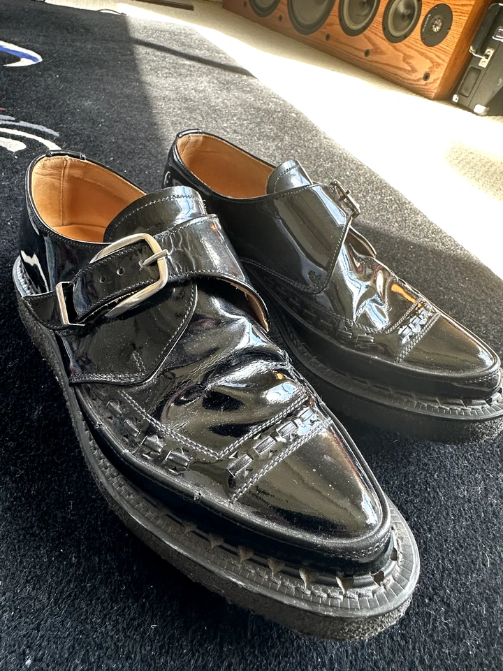 Sapatos masculinos George Cox monge preto couro envernizado - Imagem 4 de 4