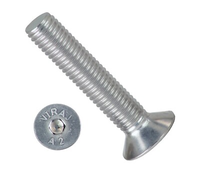 Viti A Bussola M2 X 0.4 DIN7991 &ndash; Acciaio Inox, Testa Piatta Svasata, NBKIT, 610373877682