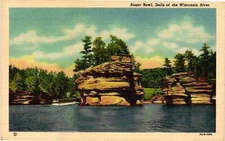 VTG Postcard- 2C-H15. Sugar Bowl, Dells of the Wisconsin River. Unused 1958