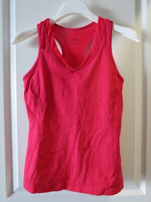 Danskin Now Cotton Stretch Red Racerback Pullover Tank w/ Shelf