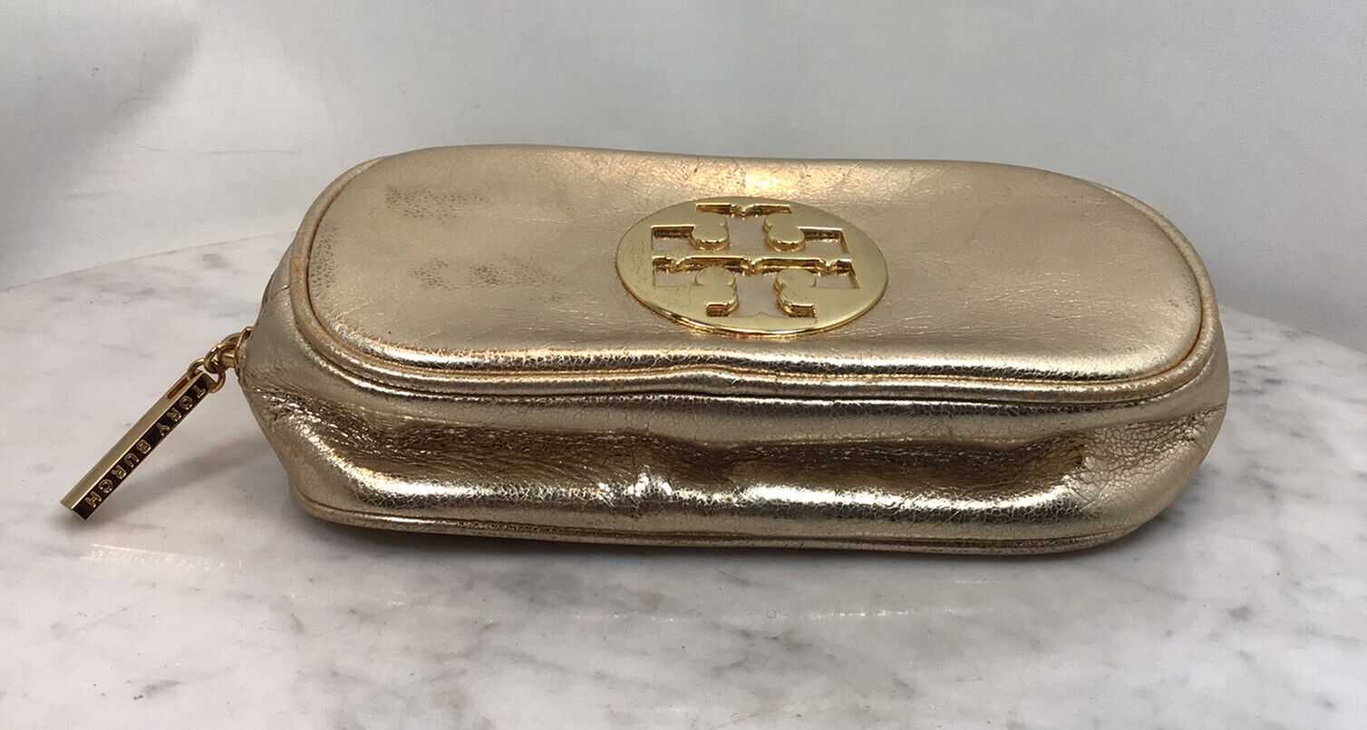 Genuine TORY BURCH Gold Metallic Leather Mirrored… - image 7