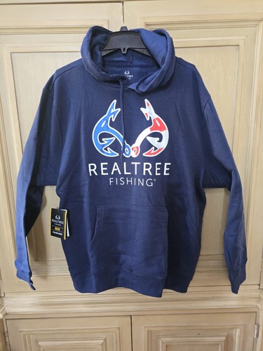 2 Mens XL Realtree & Mossy Oak Fishing Hoodie Blue NWT - Picture 5 of 8