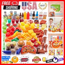 Play Food Sets,143Pcs Play Kitchen Accessories,Toy Food for Toddler, Fake Foo...