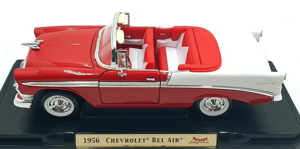 Литой под давлением Chevrolet Bel Air 92128 - 1956 Road Signature масштаб 1:18 - красный/белый - Изображение 3 из 4