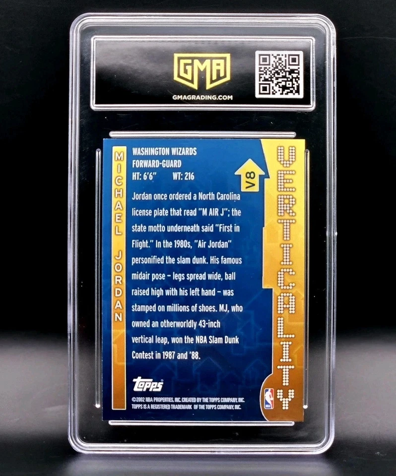 Michael Jordan 2002 Topps Verticality #V8 GMA 9 MINT SP Wizards - Bulls HOF - Image 4 of 4
