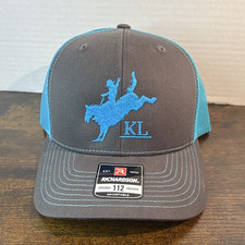 Richardson Gray Blue Trucker Hat Mesh Back Ad...