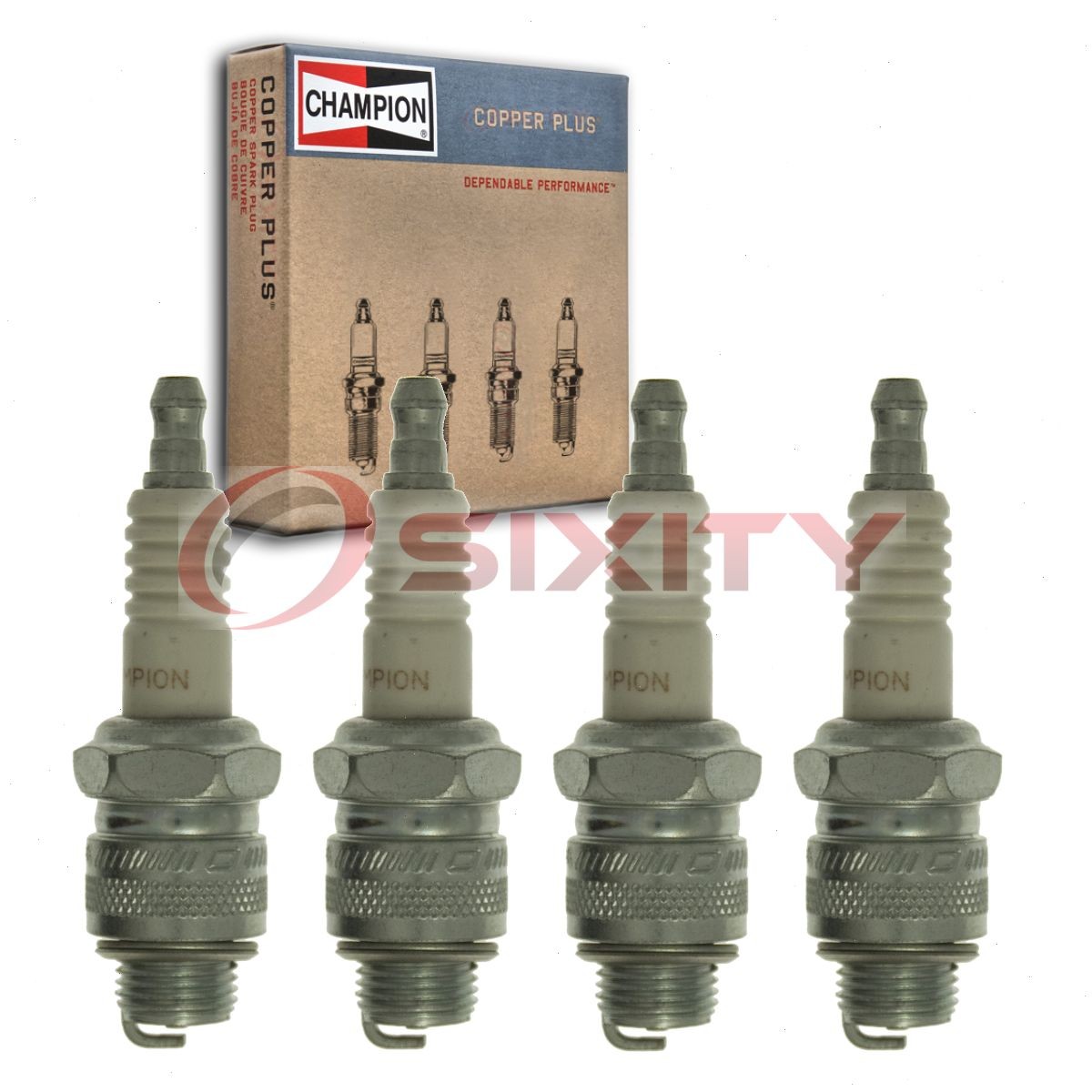 4 pc Champion Copper Plus Spark Plugs for 1961-1969 Jeep Dispatcher 2.2L L4 jq