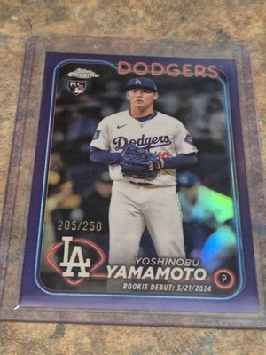 2024 Topps Chrome Update Series Yoshinobu Yamamoto RC Purple/250 #USC108 Dodgers