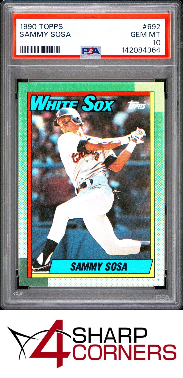 1990 TOPPS #692 SAMMY SOSA RC WHITE SOX PSA 10