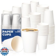 Fit Meal Prep 200 Pack 12 oz Disposable Paper Coffee Cups, Premium Hot Cups f