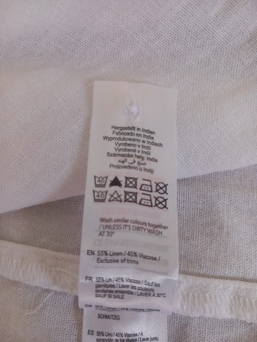 White Linen Shift Dress Size 20,Summer White Dress - Picture 10 of 11