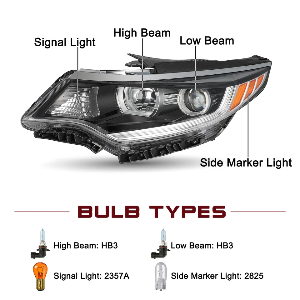 Proyector halógeno para Kia Optima 2016-2018 sin faros LED DRL para pasajero Foto 2 de 4