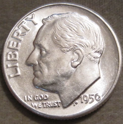 1950-P Roosevelt Dime — photo from the most recent tracked eBay sale