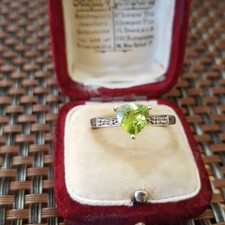 Sterling Silver Ring Peridot And Topaz Gemstones Jewellery UK Size P.5/ EU 57