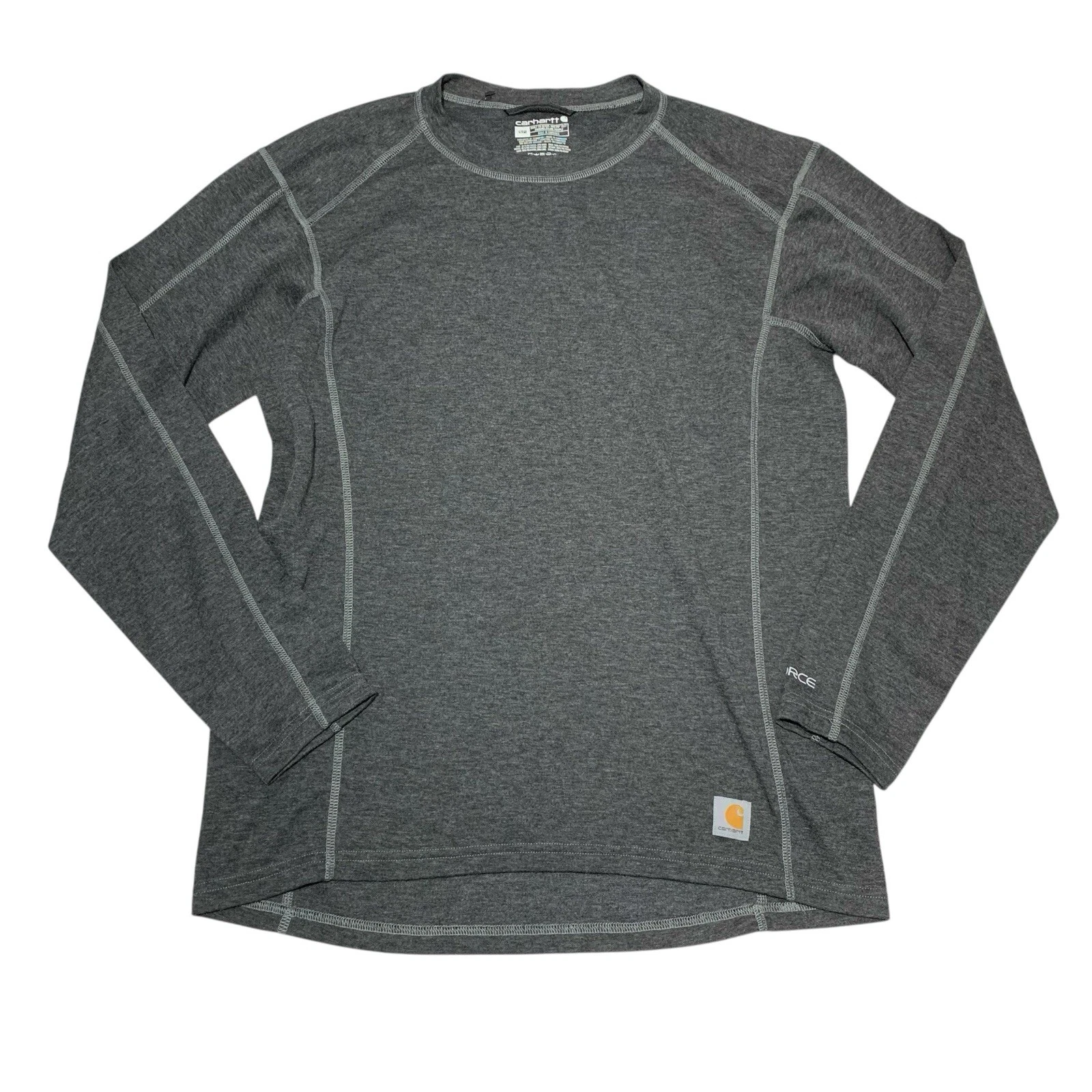 Carhartt Wool Shirt L Gray Base Layer Preppy Casual Hiker Trekker Workwear Men