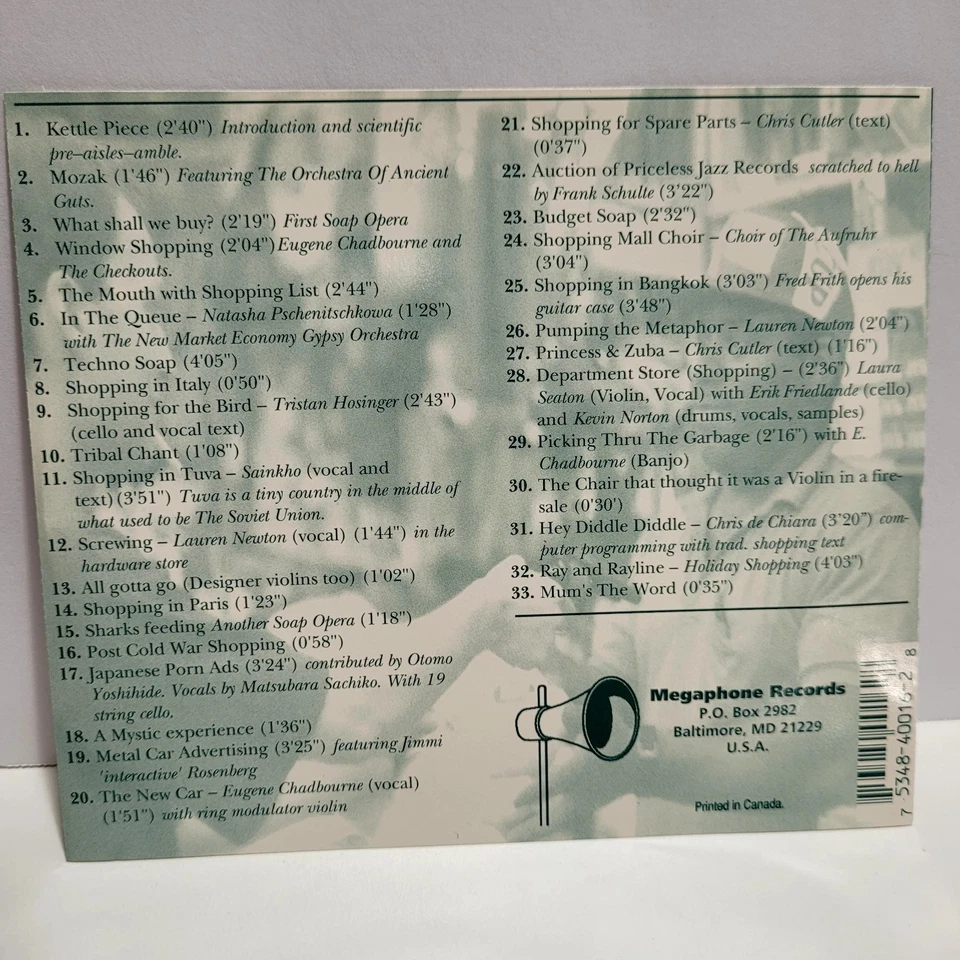 Jon Rose Violin Music For Supermarkets Music CD 1994 Megaphone Records Foto 3 de 4