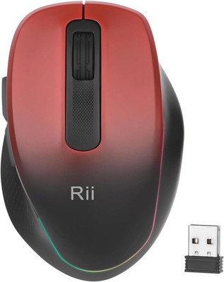 Rii Wireless Mouse Rechargeable, 2.4 GHz with USB Receiver, 1000/1200/1600 DPI,