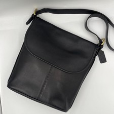 Excellent condition Old Coach shoulder bag leather black 4115 unisex