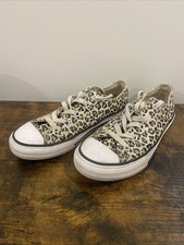 Converse All Star Size 1 Youth Leopard Print Low Top Canvas