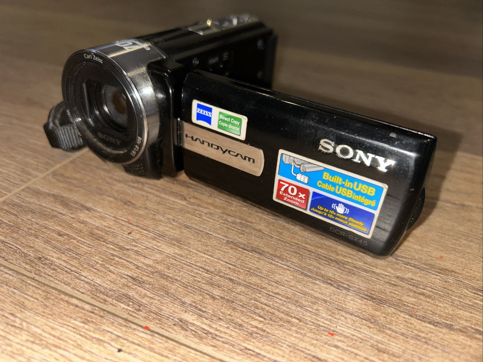 SONY HANDYCAM DCR-SX45 DIGITAL BLUE VIDEO CAMERA RECORDER 70X ZOOM ZEISS LENS