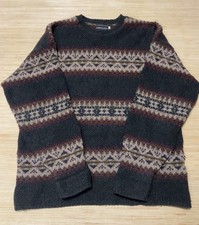 Vintage Landscape Mens XL Wool Blend Sweater Dark Green Made In USA