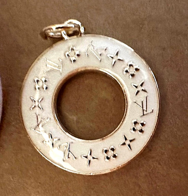 LOUIS VUITTON Anhänger Creme & Gold Charm / Reißverschluss / Wunderschön Doppelseitig L.V