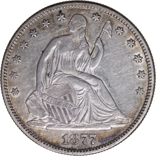 1877 50C Half Dollar AU Details