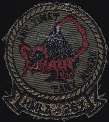 USMC HMLA-267 Marine Light Attack Helicopter Squadron Stingers Patch J-17