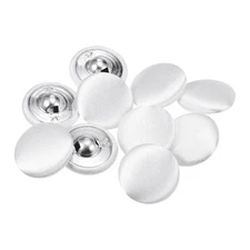 10pcs Fabric Cloth Covered Button 20mm Round Metal Sewing Buttons White
