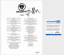 Tim Mcilrath 'Rise Against' Band Signed Lyric Sheet 'Savior' ACOA