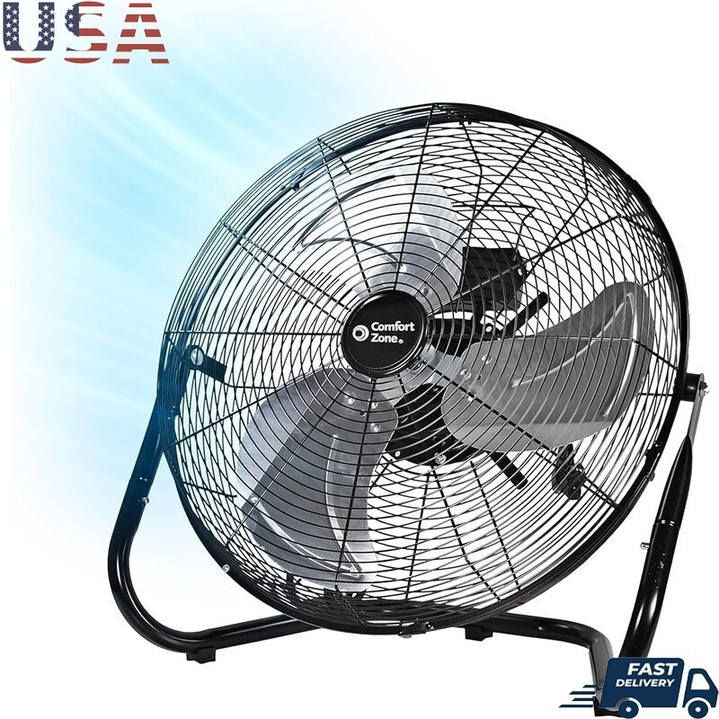 High Velocity Floor Fan 3 Speed Adjustable Tilt Ideal Garage Workshop & Gym New
