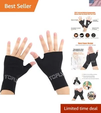 Comfortable Compression Wrist Sleeves with Thumb Support for Daily Use - Black