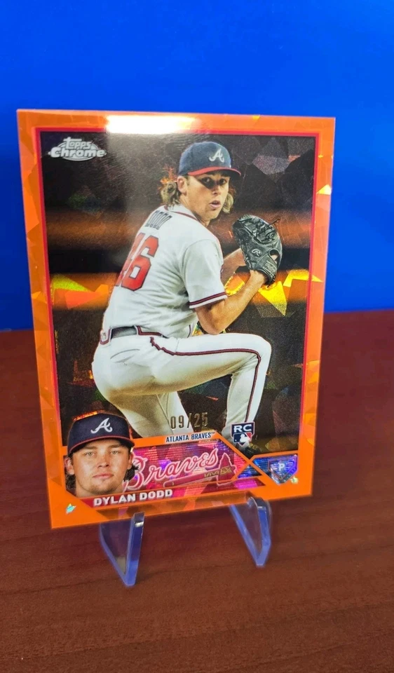 Dylan Dodd 2023 Topps Chrome Sapphire Orange #573 Atlanta Braves 09/25 - Image 2 of 4