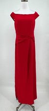 Lauren Ralph Lauren Red Boat Neck Twist Front Sleeveless Maxi Sheath Dress Sz 8